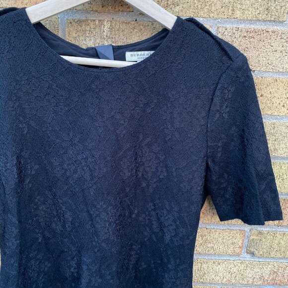 Burberry London Floral Zip Dress Black Mohair Pattern Size 8 - Picture 7 of 16